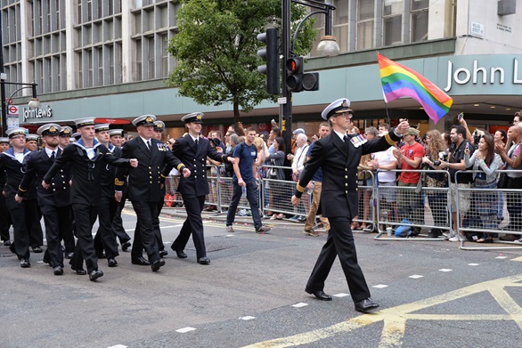 Navy marches in London Pride