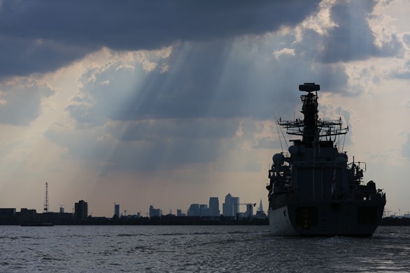 HMS Kent visits London