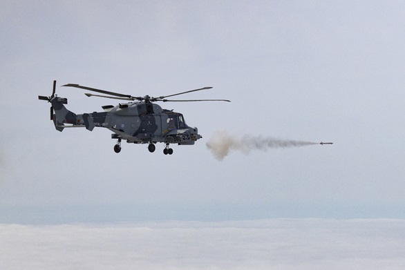 Martlet missile firing from a Wildcat helicopter