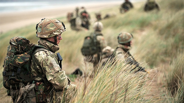 Royal Marines taking part in a training exercise. 