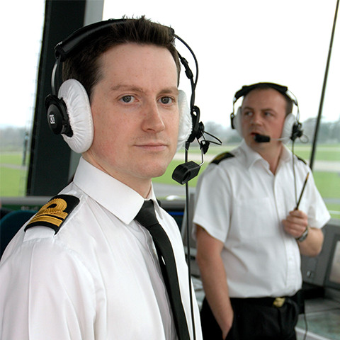 Air Traffic Control Officer's in a control room