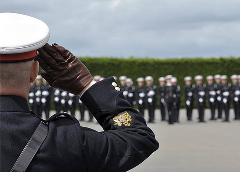 Royal Navy saluting