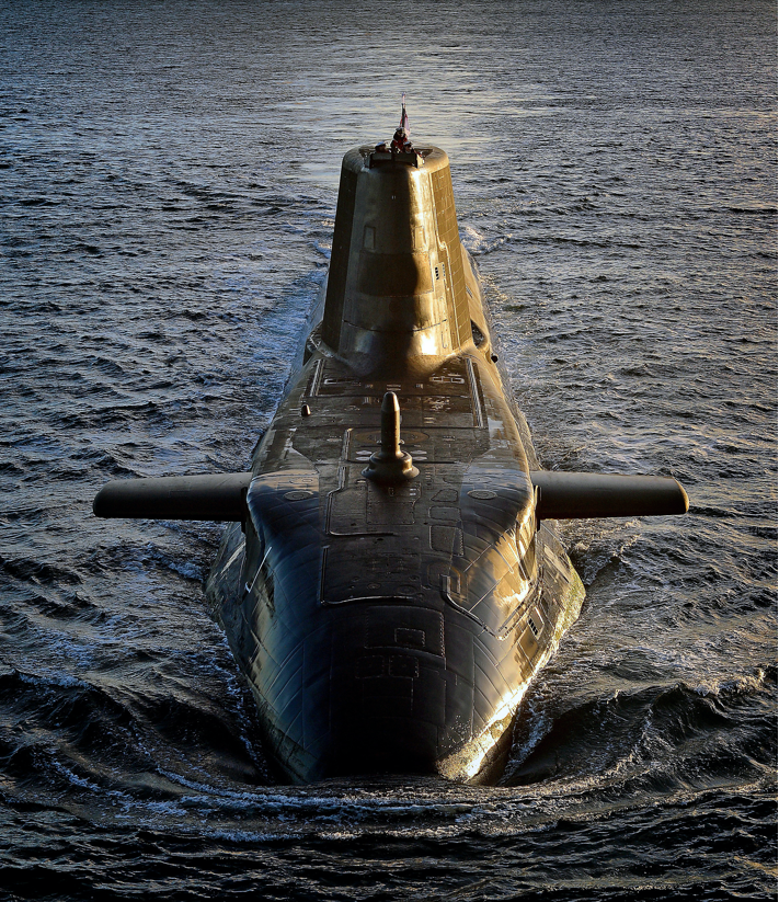 Submarine emerging from the sea