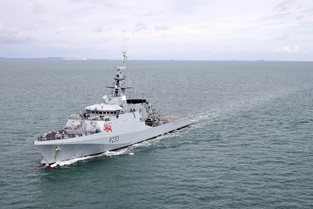 HMS TAMAR in the south coast exercise area