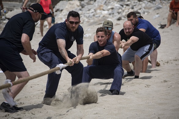 Armed Forces tug of war competition during the Commander British Forces Cup in Gibraltar