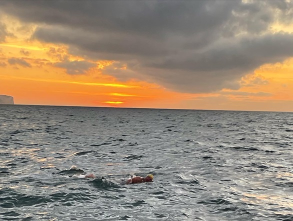 Royal Navy submariner swimming across the English Channel fundraising for naval charity