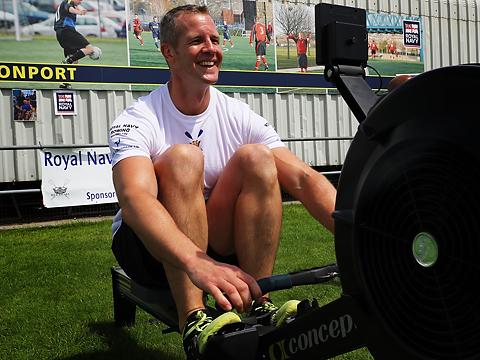 close up image of rowing machine being used for crossfit