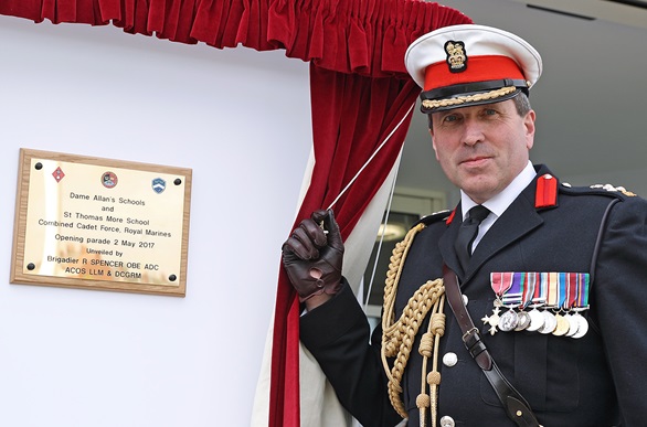 Senior Royal Marine opens school cadet force in Newcastle