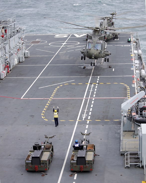 846 Naval Air Squadron have been training on RFA Argus. Picture: POPhot Des Wade