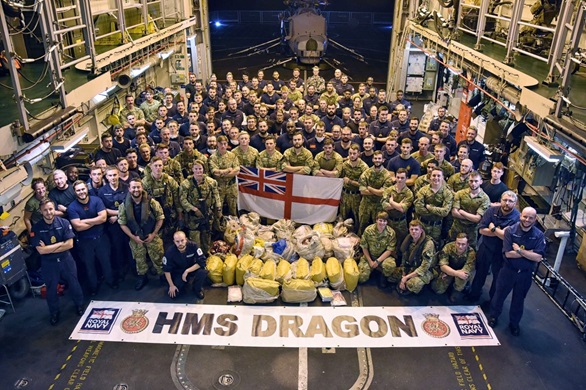 HMS Dragon after a drug bust in the Gulf