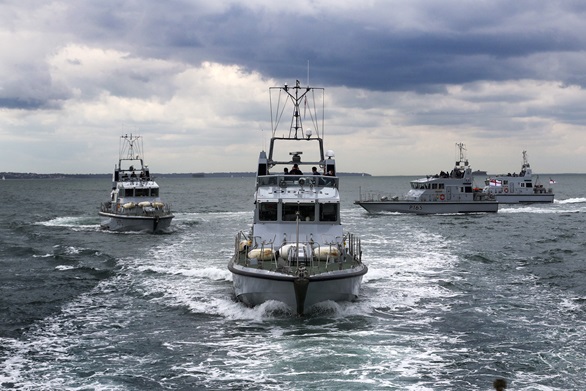 Four of the P2000 Archer Class ships sailing in formation.