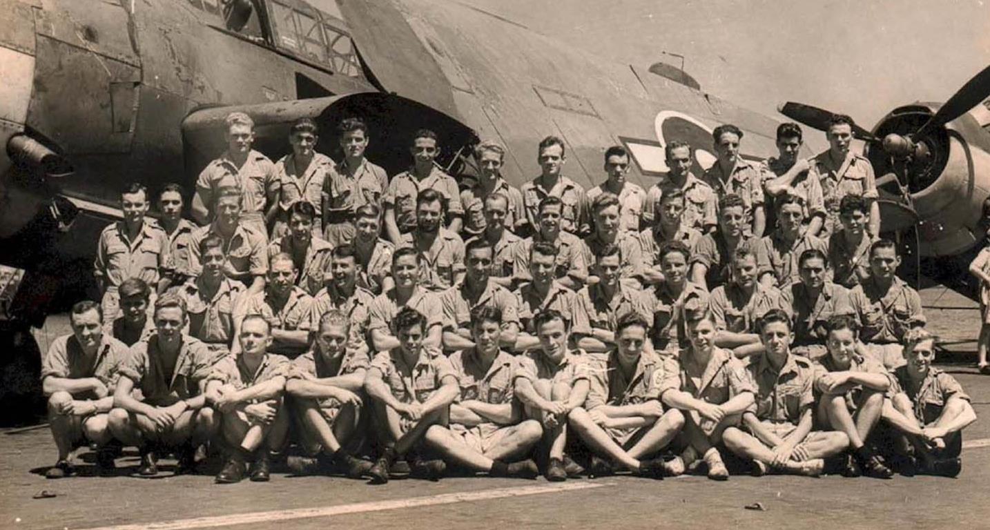 Sailors of 820 Naval Air Squadron on HMS Indefatigable