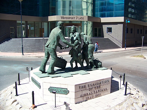 The memorial in Gibraltar to the Rock's wartime evacuees