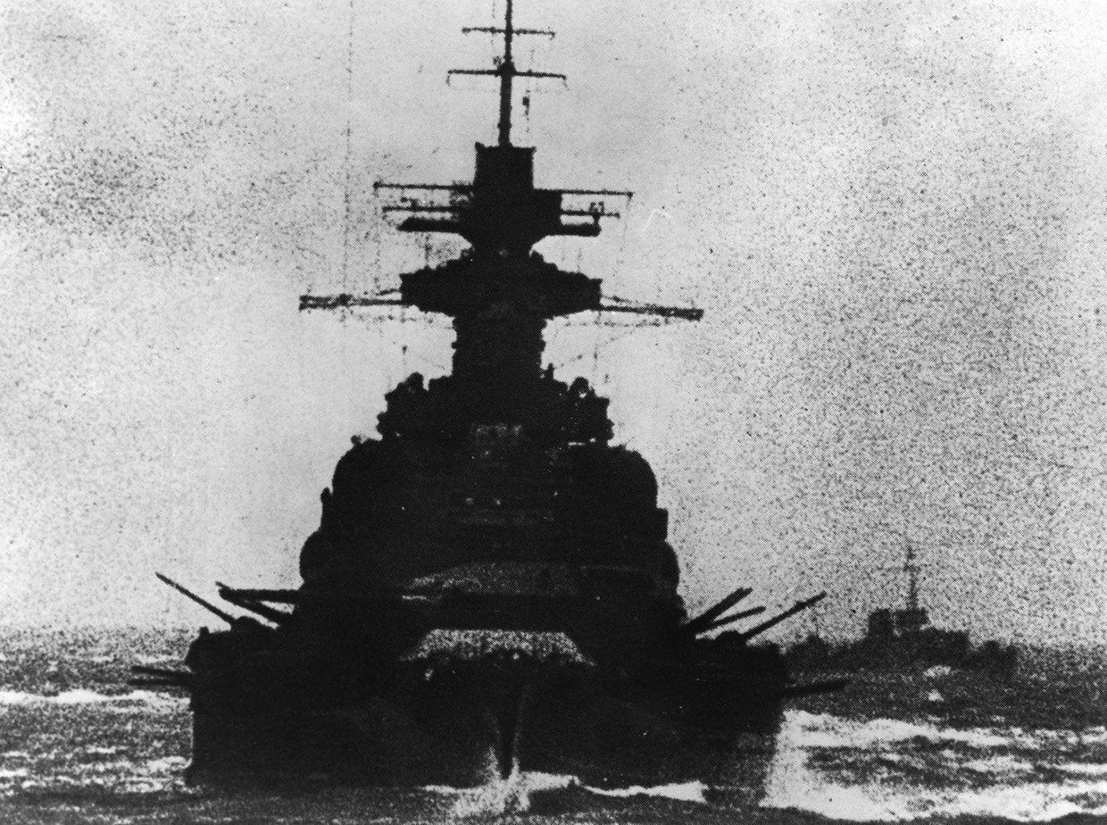 A grainy image of the Scharnhorst making the Channel Dash