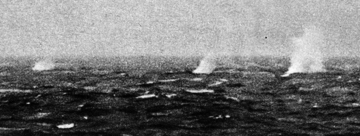 A Swordfish disintegrates off Prinz Eugen's port side