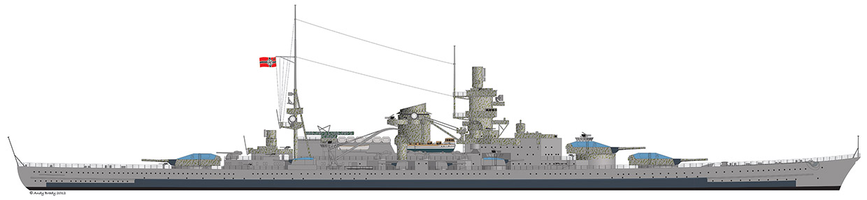 A graphic of the 'lucky' Scharnhorst