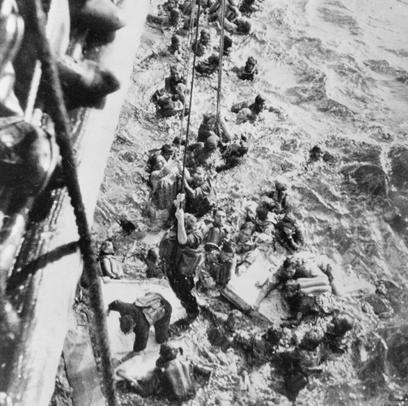 Survivors from Bismarck are rescued after the battle