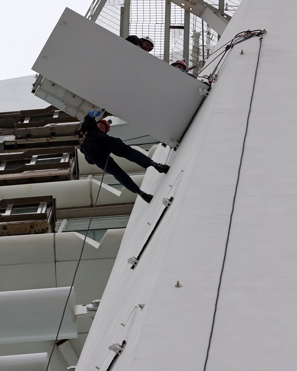 AET William Pool during the abseil