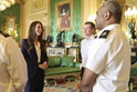 The Princess of Wales speaks to personnel from HMS Glasgow at Windsor Castle