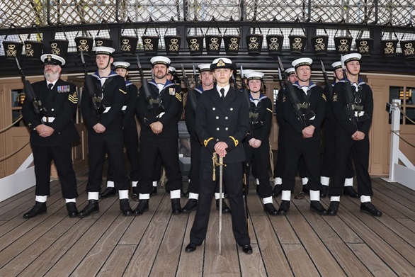 The Guard of Hounour, formed of sailors from various Royal Navy Reserve units