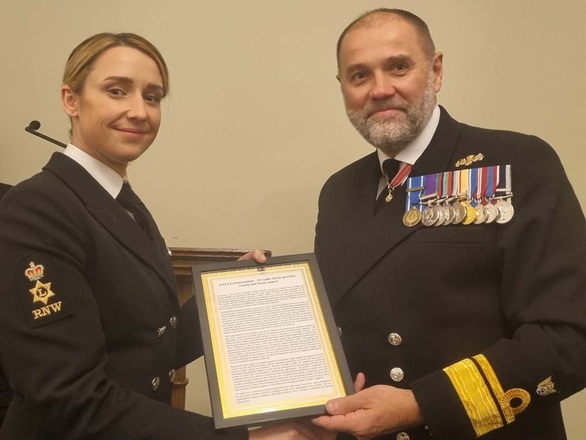 Petty Officer Holly Sadler Rear Admiral Steve Moorhouse