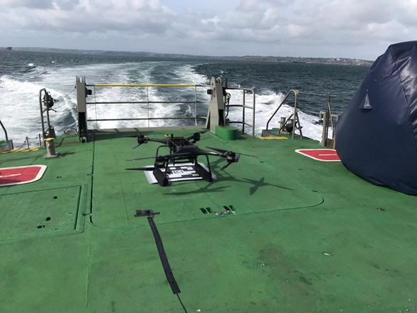 The Minerva T-80 drone has been tested by the Royal Navy for use in man overboard rescues 