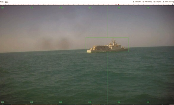 Bahraini patrol ship RBNS Al Muharraq as seen by the sail drone