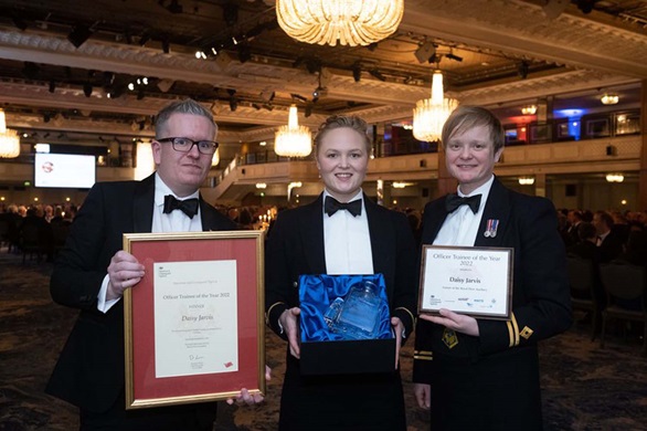 Daisy Jarvis, an officer in the RFA, has been awarded the Maritime and Coastguard Agency’s Officer Trainee of the Year award.