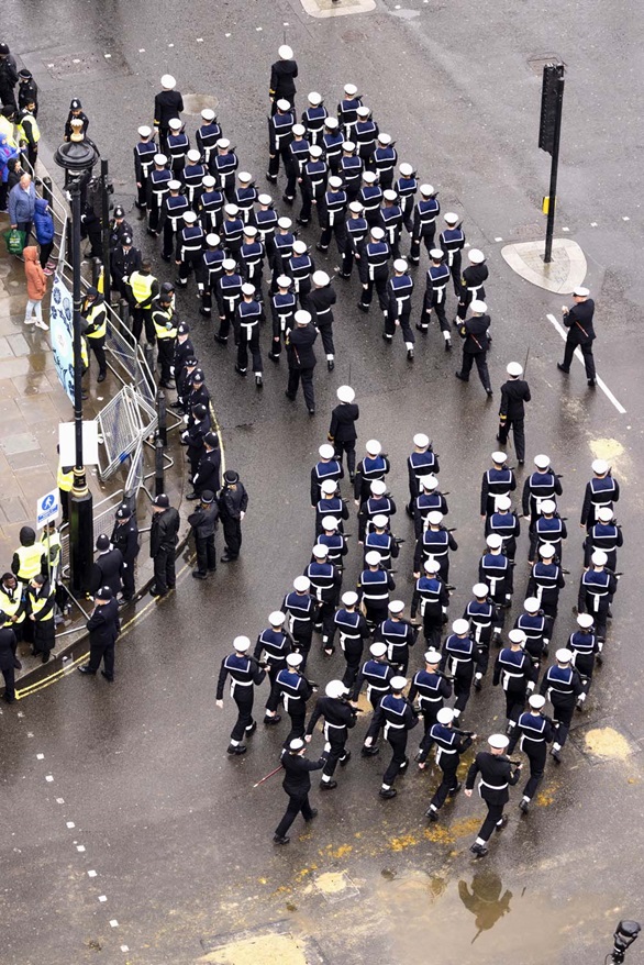 Royal Navy sailors marching in the Coronation procession in May