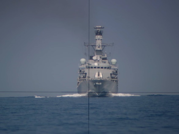 HMS Northumberland as seen from HMS Torbay in the Bahamas in 2006