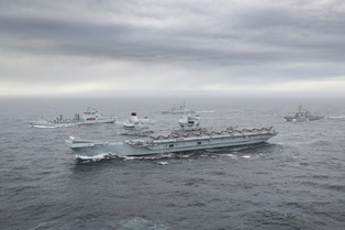 The Carrier Strike Group at sea off Scotland