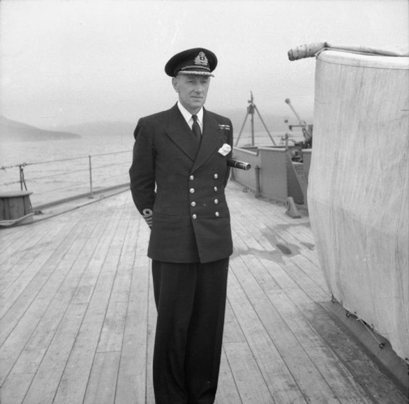 Captain John Leach, Sir Henry's father, on the upper deck of HMS Prince of Wales