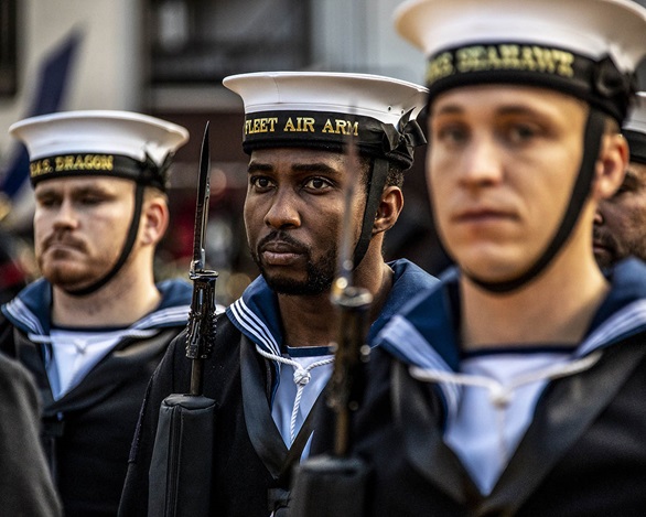 Members of the Royal Navy Guard during the Lord Mayor's Show in London.