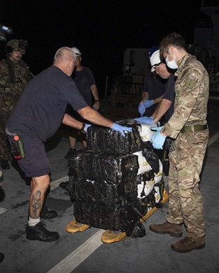 The bales of cocaine are seized and brought back to RFA Argus as evidence