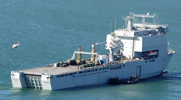 RFA Mounts Bays sails for Mediterranean deployment