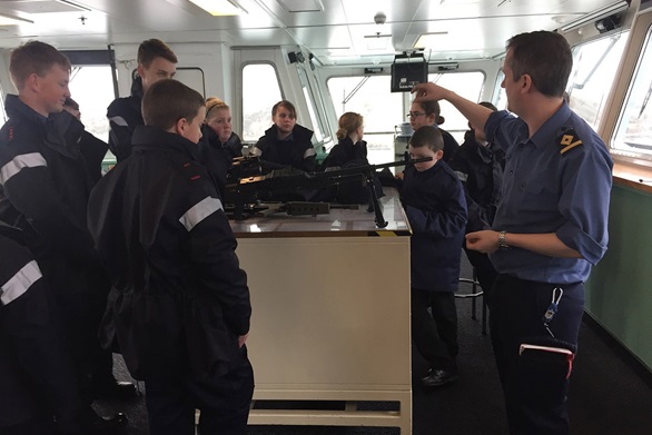 Falmouth and Penryn Sea Cadets visit RFA Mounts Bay