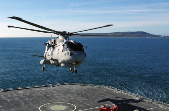 First helicopter deck landing for RFA Tidespring