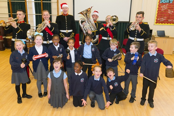 Royal Marines Band Collingwood bring Christmas cheer to local schools