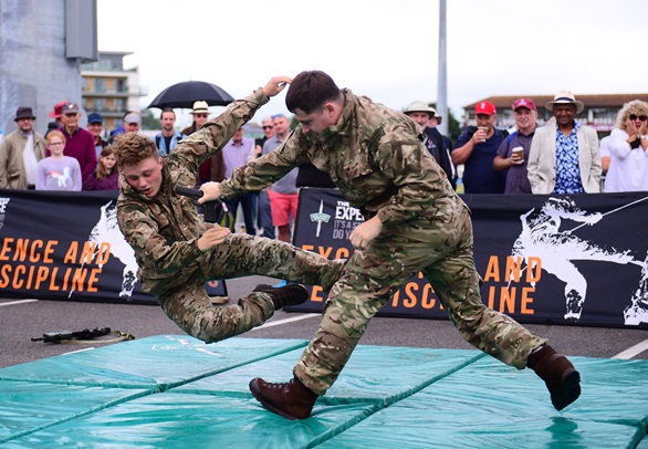 Rain stopped play - but not the unarmed combat demo