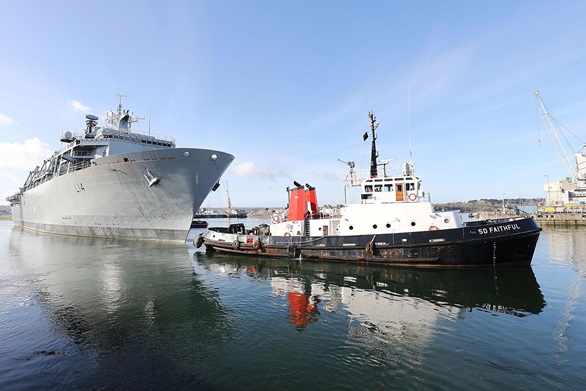 HMS Albion enters open water