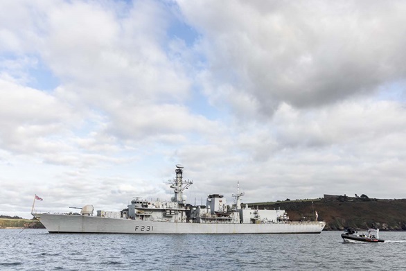 HMS Argyll took part in trials with an autonomous Pac24 boat. Picture: LPhot Kyle Heller