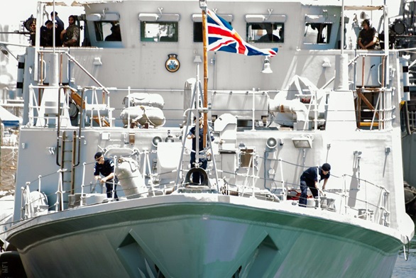 Shoreham's crew ready their ship for departure