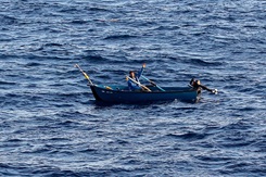 Eagle-eyed Royal Navy sailors save fishermen stranded at sea for days