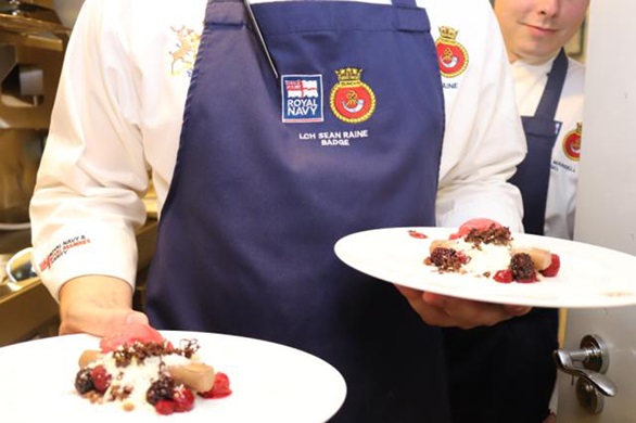 HMS Duncan chefs doing some fine dining