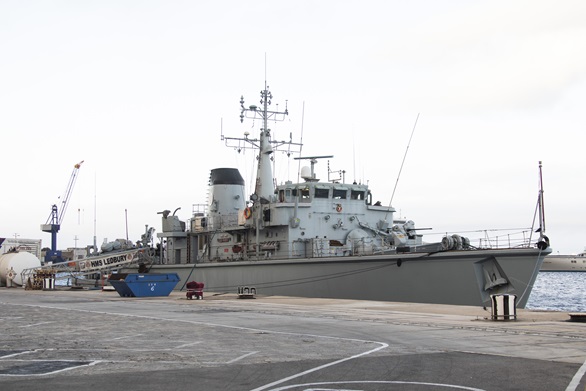 HMS Ledbury alongside in Gibraltar. Picture: Cpl Connor Payne