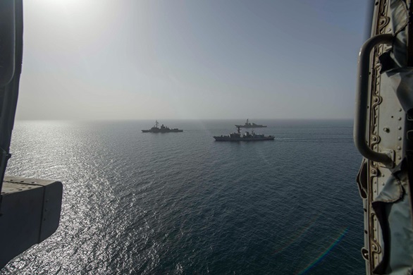 Intrepid acts by Monmouth as she joins French and Americans for Gulf exercise