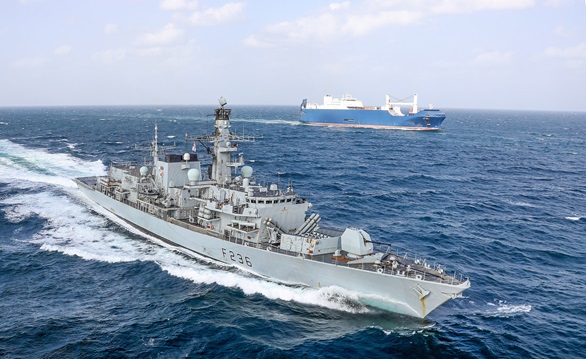 HMS Montrose safeguarding shipping in the Gulf
