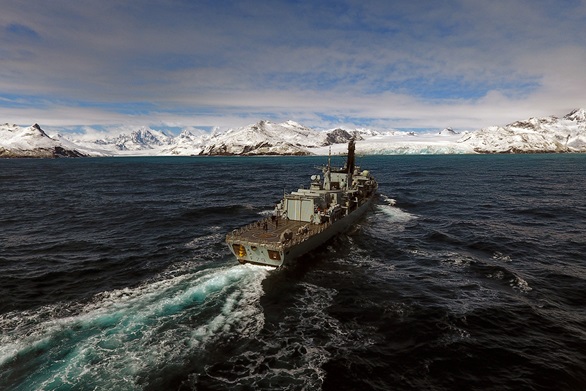 Ice, ice Navy as HMS Portland visits South Georgia