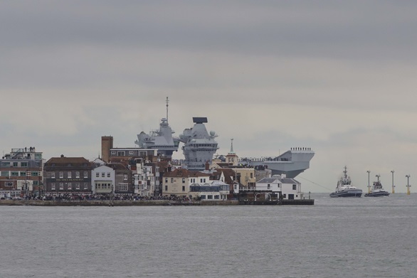 HMS Prince of Wales sails into Portsmouth. Picture: LPhot Rory Arnold