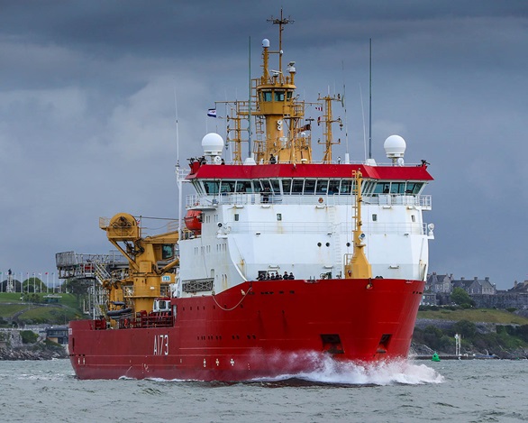 HMS Protector returned to Plymouth today after 4 years away.